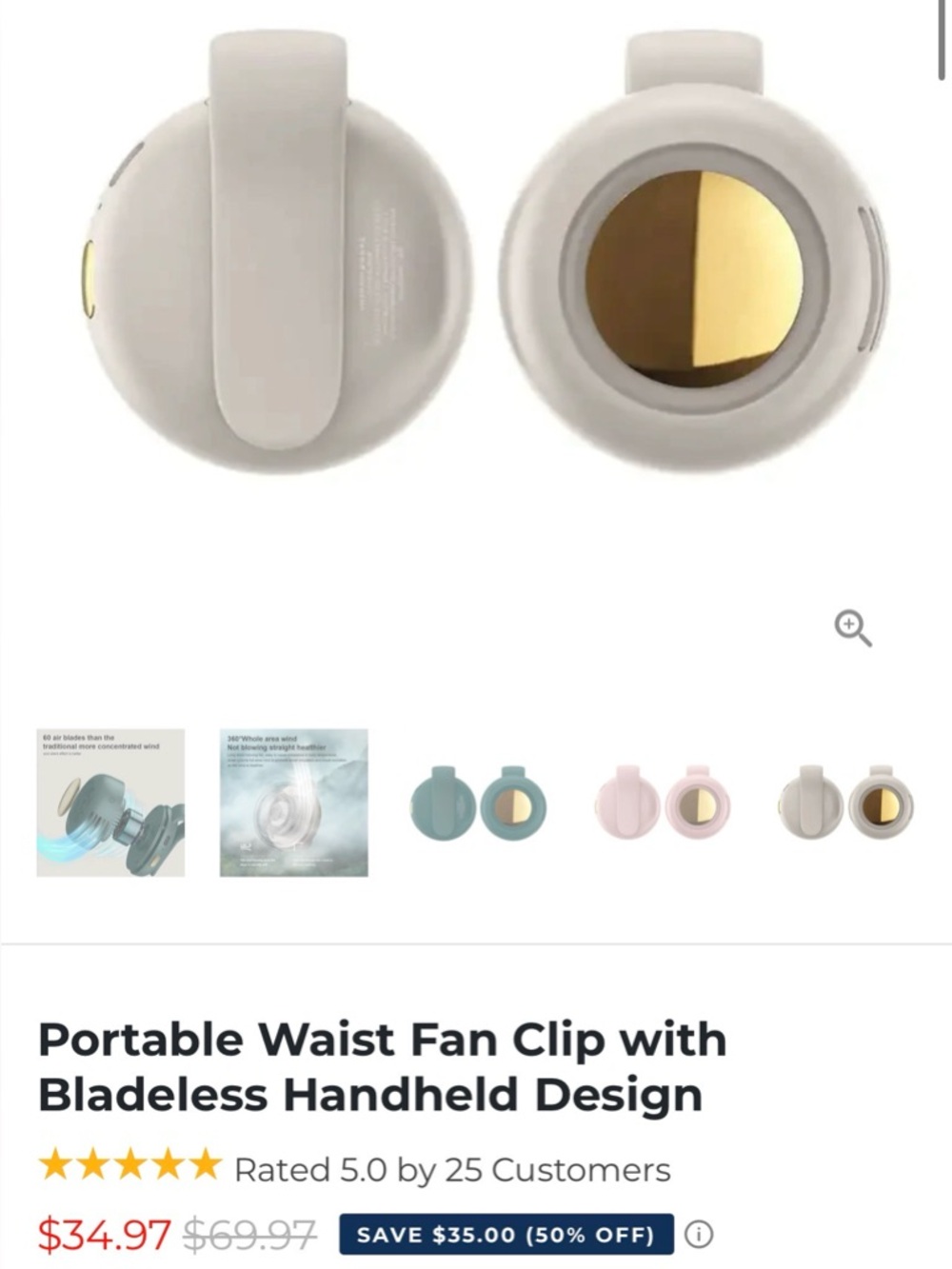 BNIB Wireless personal portable clip on fan